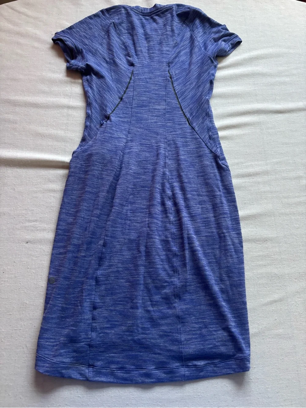 Lululemon Go Where-To Athletic Mini Dress Blue Heathered Short Sleeve Size 4